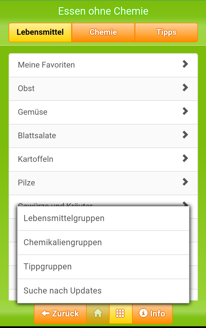 Aktualisierung Der Smartphone APPs „Essen Ohne Chemie“